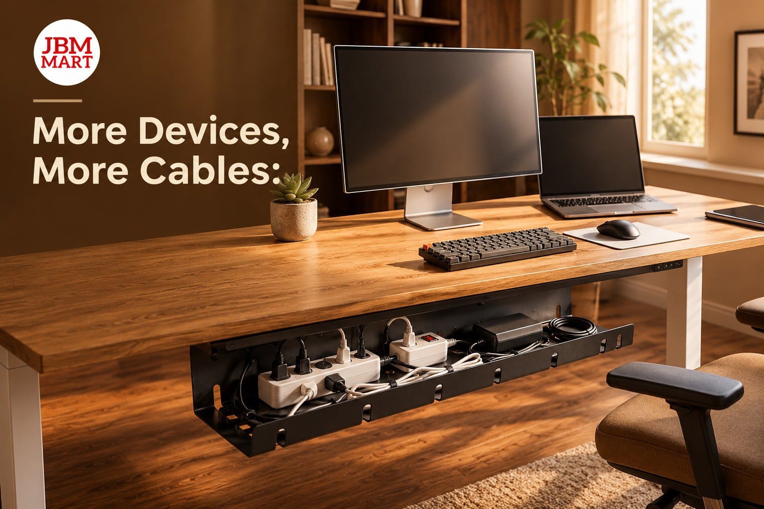 More Devices, More Cables: Why Your Desk Needs JBM Mart Cable Management Tray
