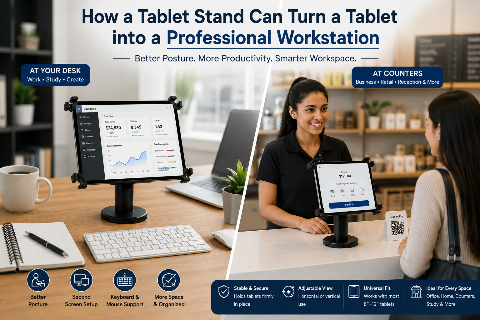 How a Tablet Stand Can Turn a Tablet into a Professional Workstation
