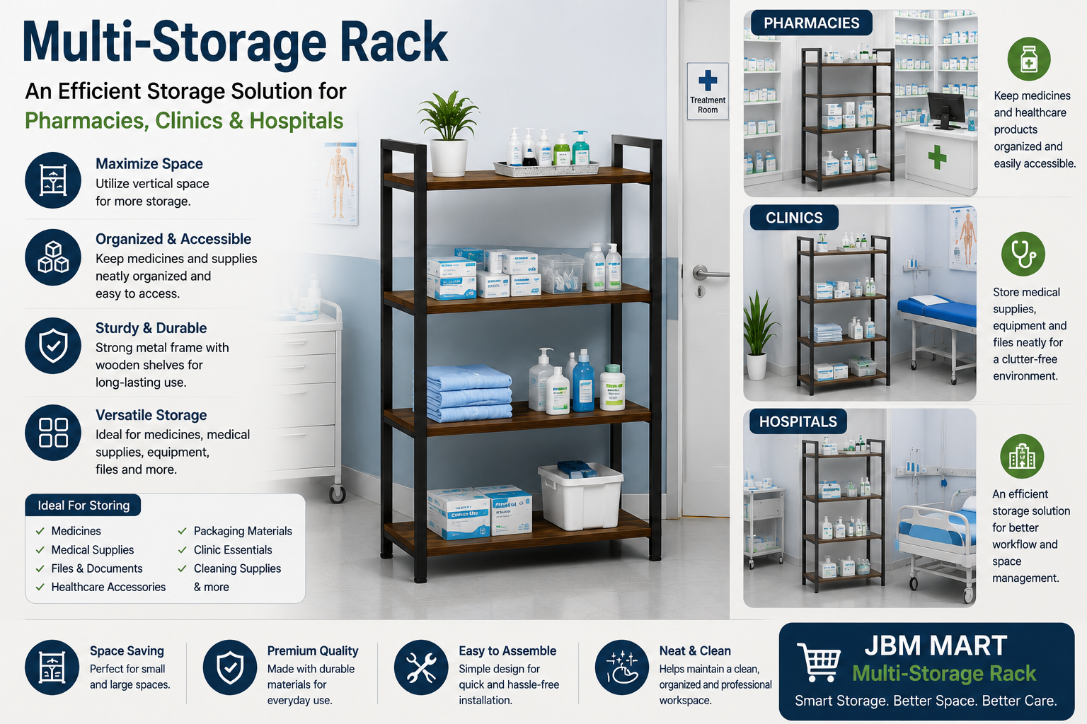 Multi-Storage Rack: An Efficient Storage Solution for Pharmacies & Clinics